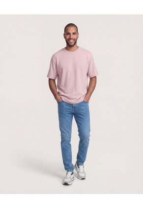 Camiseta  Para Hombre Manga Corta Cuello Redondo Color Rosa Marca Ostu #60098217