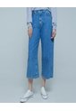 Jean Culotte Tono Medio  Para Mujer Azul Ostu de Ostu