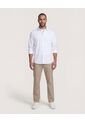 Camisa  Para Hombre Manga Larga Sin Bolsillo Cuello C Color Blanco Marca Ostu #60019881 de Ostu