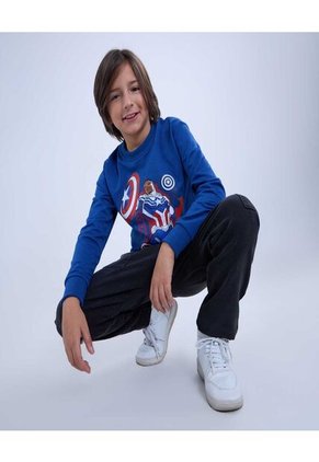 Buzo Estampado Capitan America De Infantil Niño #80060153