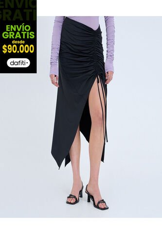 Falda Para Mujer Medio Color Negro Marca Ostu #40140174 Ostu