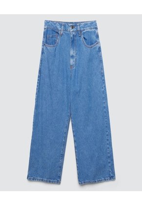 Jean Culotte Tono Medio  Para Mujer Azul Ostu