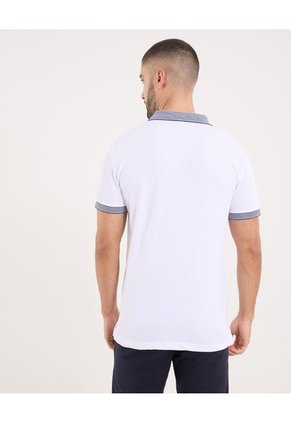 Polo Para Hombre Cuello Tejido Sin Bolsillo Color Blanco Marca Ostu #60110751