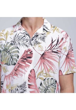 Camisa Para Hombre Manga Corta Sin Bolsillo Color Rosa Marca Ostu #60010711