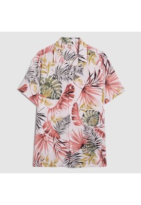 Camisa Para Hombre Manga Corta Sin Bolsillo Color Rosa Marca Ostu #60010711