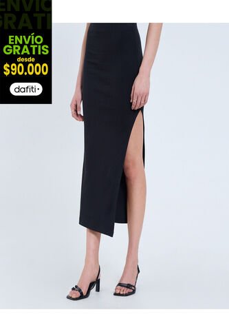 Falda Para Mujer Largo Color Negro Marca Ostu #40140169 Ostu