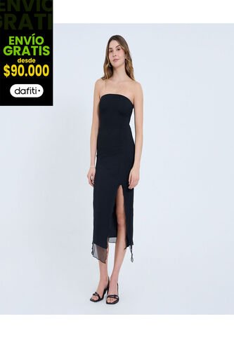 Vestido Para Mujer M/Sisa Medio Color Negro Marca Ostu #40170327 Ostu