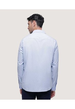 Camisa Para Hombre Manga Larga Con Bolsillo Color Celeste Marca Ostu #60010715