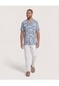 Camisa  Para Hombre Manga Corta Sin Bolsillo Cuello R Color Azul Marca Ostu #60010878 de Ostu