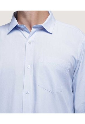 Camisa Para Hombre Manga Larga Con Bolsillo Color Celeste Marca Ostu #60010715