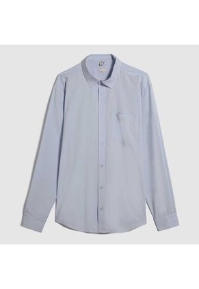 Camisa Para Hombre Manga Larga Con Bolsillo Color Celeste Marca Ostu #60010715