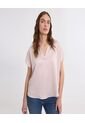 Blusa Para Mujer Manga Corta Color Beige Marca Ostu #40121161 de Ostu