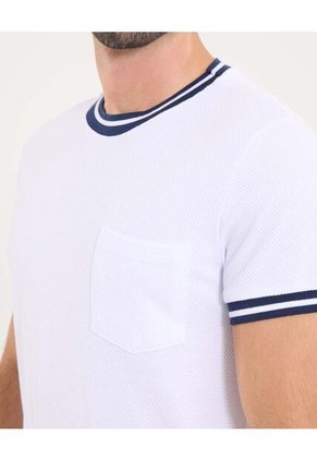 Camiseta Para Hombre Manga Corta Cuello Redondo Color Hueso Marca Ostu #60091662