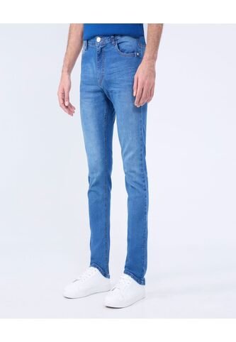 Jean Para Hombre Slim Color Azul Medio Marca Ostu #60160407 Ostu