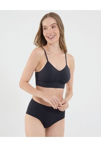 Top Para Mujer Seamless Sin Copas Color Negro Marca Ostu #40220401 Ostu