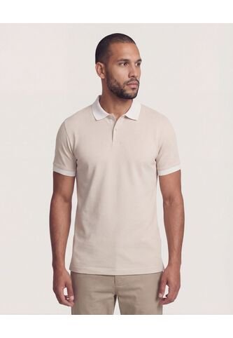 Polo  Para Hombre Cuello Tejido Sin Bolsillo Color Avena Marca Ostu #60110875 Ostu