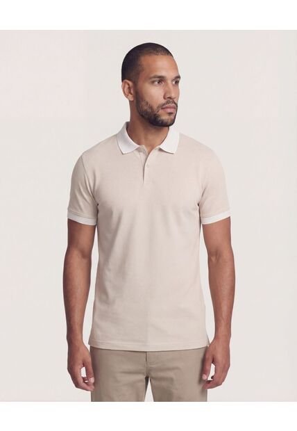 Polo  Para Hombre Cuello Tejido Sin Bolsillo Color Avena Marca Ostu #60110875