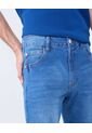 Jean Para Hombre Slim Color Azul Medio Marca Ostu #60160407 de Ostu
