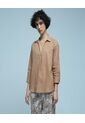 Camisa Para Mujer Manga 3/4 Color Café  Marca Ostu #40010175 de Ostu