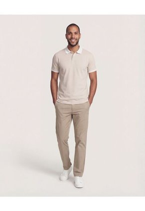 Polo  Para Hombre Cuello Tejido Sin Bolsillo Color Avena Marca Ostu #60110875