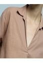 Camisa Para Mujer Manga 3/4 Color Café  Marca Ostu #40010175 de Ostu