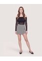 Camiseta Off Shoulder Transparente  Para Mujer Negro Ostu de Ostu