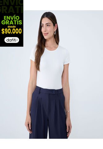 Body Para Mujer Manga Corta Color Hueso Marca Ostu #40200165 Ostu