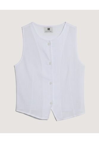 Chaleco  Para Mujer Plano Color Blanco Marca Ostu #40250037 Ostu