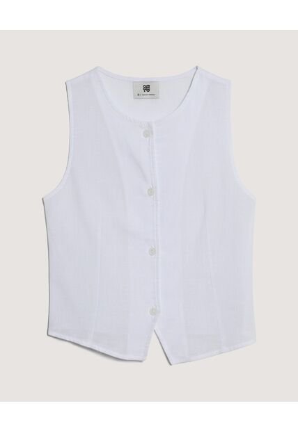 Chaleco  Para Mujer Plano Color Blanco Marca Ostu #40250037