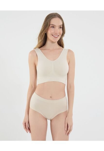 Top Para Mujer Seamless Con Copas Color Beige Marca Ostu #40220398