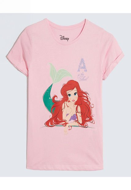Camiseta Infantil Niña Manga Corta Cuello Redondo Color Rosado Marca Ostu #90090288