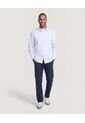 Camisa  Para Hombre Manga Larga Sin Bolsillo Cuello C Color Azul Marca Ostu #60019068 de Ostu