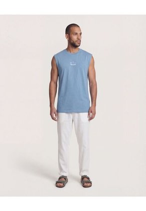 Camiseta  Para Hombre Manga Sisa Cuello Redondo Color Azul Marca Ostu #60098234