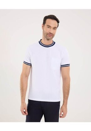 Camiseta Para Hombre Manga Corta Color Blanco Marca Ostu #60090902