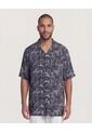 Camisa  Para Hombre Manga Corta Sin Bolsillo Cuello C Color Negro Marca Ostu #60018215 de Ostu