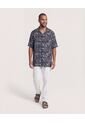 Camisa  Para Hombre Manga Corta Sin Bolsillo Cuello C Color Negro Marca Ostu #60018215 de Ostu