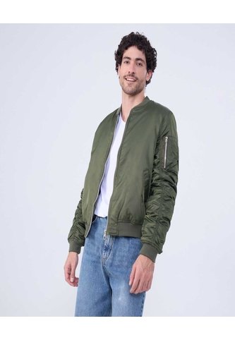 Chaqueta Para Hombre Bomber Color Verde  Marca Ostu #60080143 Ostu