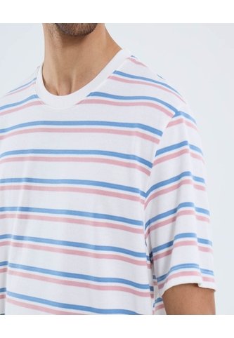 Camiseta Para Hombre Manga Corta Cuello Redondo Color Crema Marca Ostu #60091665 Ostu