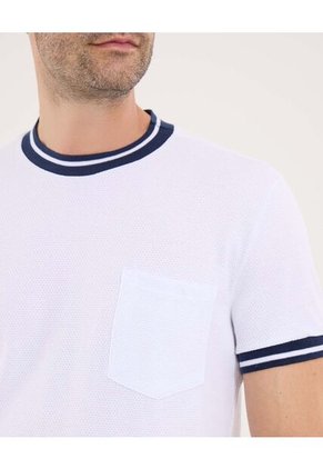 Camiseta Para Hombre Manga Corta Color Blanco Marca Ostu #60090902