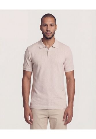 Polo  Para Hombre Cuello Tejido Sin Bolsillo Color Beige Marca Ostu #60110892 Ostu