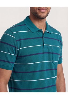 Polo  Para Hombre Cuello Tejido Con Bolsillo Color Verde Marca Ostu #60110866