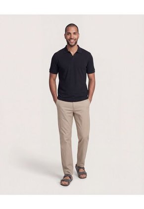 Polo  Para Hombre Cuello Tejido Sin Bolsillo Color Negro Marca Ostu #60110913