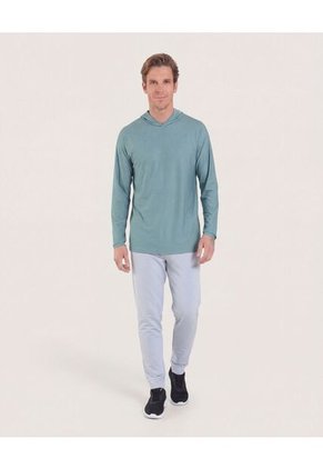 Camiseta  Para Hombre Manga Larga Cuello Redondo Color Verde Marca Ostu #60091940