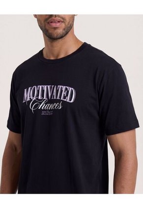 Camiseta  Para Hombre Manga Corta Cuello Redondo Color Negro Marca Ostu #60098221
