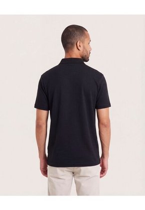 Polo  Para Hombre Cuello Tejido Sin Bolsillo Color Negro Marca Ostu #60110905