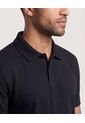 Polo  Para Hombre Cuello Tejido Sin Bolsillo Color Negro Marca Ostu #60110905 de Ostu