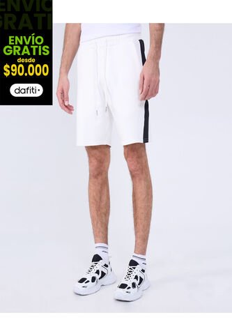 Bermuda Para Hombre Deportiva Corto Color Crema Marca Ostu #60100424 Ostu
