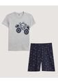 Pijama  Infantil Niño M/C P/C Color Gris Marca Ostu #80040106 de Ostu
