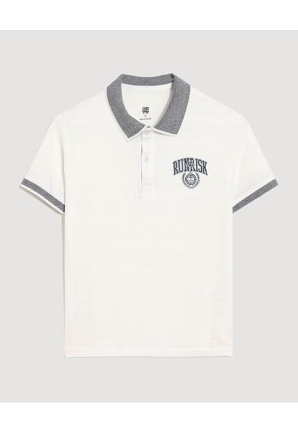 Polo Infantil Niño Manga Corta Color Crema Marca Ostu #80110111