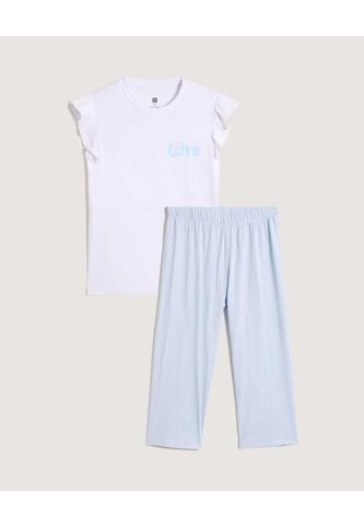 Pijama  Infantil Niña M/C Capri Color Blanco Marca Ostu #90040086 Ostu
